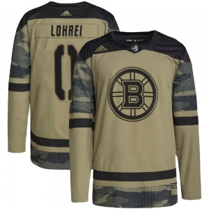 Men's Adidas Boston Bruins Mason Lohrei Camo Military Appreciation Practice Jersey - Authentic