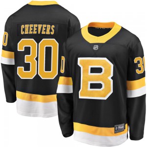 Men's Fanatics Branded Boston Bruins Gerry Cheevers Black Breakaway Alternate Jersey - Premier