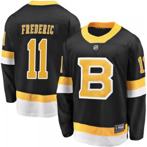 Men's Fanatics Branded Boston Bruins Trent Frederic Black Breakaway Alternate Jersey - Premier