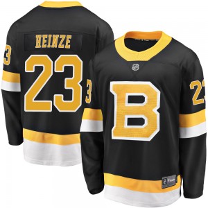 Men's Fanatics Branded Boston Bruins Steve Heinze Black Breakaway Alternate Jersey - Premier