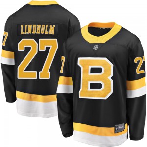 Men's Fanatics Branded Boston Bruins Hampus Lindholm Black Breakaway Alternate Jersey - Premier