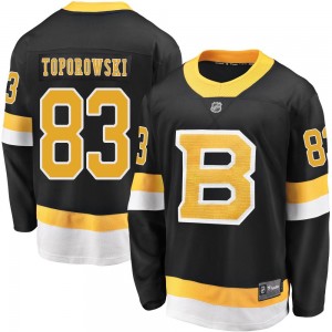 Men's Fanatics Branded Boston Bruins Luke Toporowski Black Breakaway Alternate Jersey - Premier