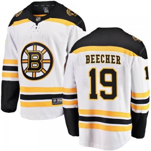 Youth Fanatics Branded Boston Bruins Johnny Beecher White Away Jersey - Breakaway