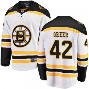 Youth Fanatics Branded Boston Bruins A.J. Greer White Away Jersey - Breakaway
