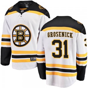 Youth Fanatics Branded Boston Bruins Troy Grosenick White Away Jersey - Breakaway