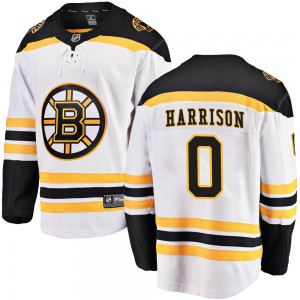 Youth Fanatics Branded Boston Bruins Brett Harrison White Away Jersey - Breakaway