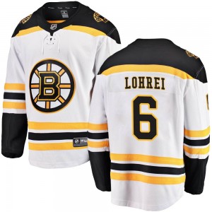 Youth Fanatics Branded Boston Bruins Mason Lohrei White Away Jersey - Breakaway