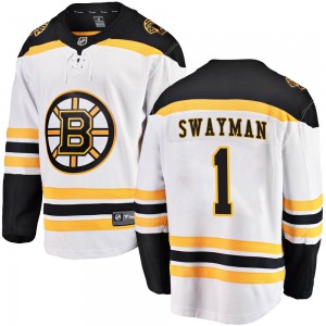 Youth Fanatics Branded Boston Bruins Jeremy Swayman White Away Jersey - Breakaway