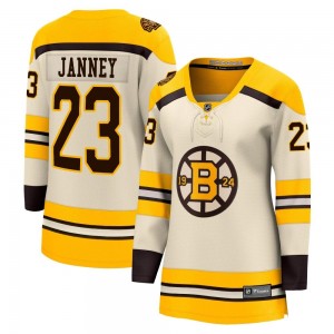 Women's Fanatics Branded Boston Bruins Craig Janney Cream Breakaway 100th Anniversary Jersey - Premier