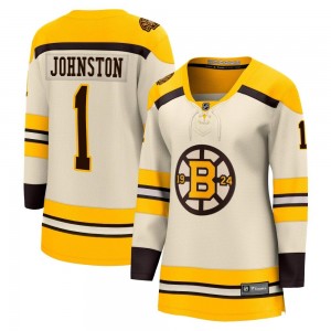 Women's Fanatics Branded Boston Bruins Eddie Johnston Cream Breakaway 100th Anniversary Jersey - Premier