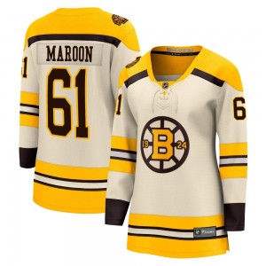 Women's Fanatics Branded Boston Bruins Pat Maroon Cream Breakaway 100th Anniversary Jersey - Premier