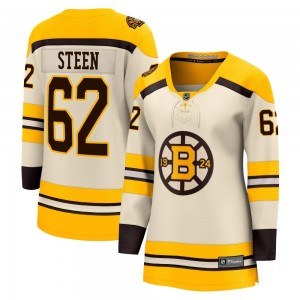 Women's Fanatics Branded Boston Bruins Oskar Steen Cream Breakaway 100th Anniversary Jersey - Premier