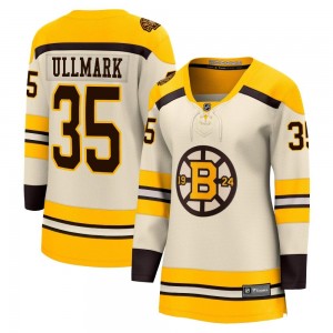 Women's Fanatics Branded Boston Bruins Linus Ullmark Cream Breakaway 100th Anniversary Jersey - Premier