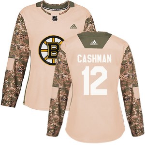 Women's Adidas Boston Bruins Wayne Cashman Camo Veterans Day Practice Jersey - Authentic