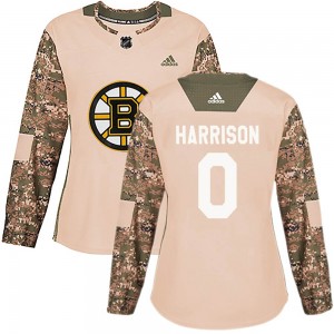 Women's Adidas Boston Bruins Brett Harrison Camo Veterans Day Practice Jersey - Authentic