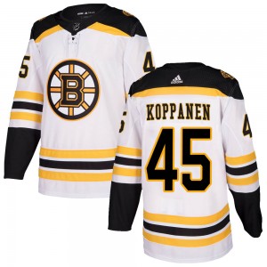 Youth Adidas Boston Bruins Joona Koppanen White Away Jersey - Authentic