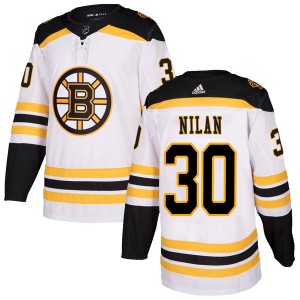 Youth Adidas Boston Bruins Chris Nilan White Away Jersey - Authentic