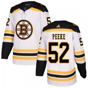 Youth Adidas Boston Bruins Andrew Peeke White Away Jersey - Authentic