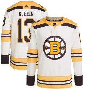 Men's Adidas Boston Bruins Bill Guerin Cream 100th Anniversary Primegreen Jersey - Authentic