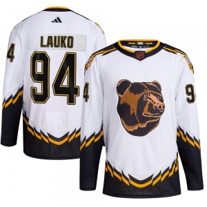 Youth Adidas Boston Bruins Jakub Lauko White Reverse Retro 2.0 Jersey - Authentic