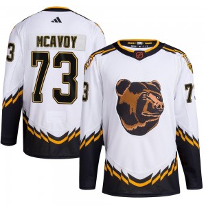 Youth Adidas Boston Bruins Charlie McAvoy White Reverse Retro 2.0 Jersey - Authentic