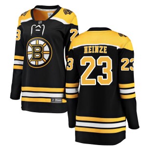 Women's Fanatics Branded Boston Bruins Steve Heinze Black Home Jersey - Breakaway