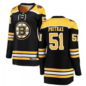 Women's Fanatics Branded Boston Bruins Matthew Poitras Black Home Jersey - Breakaway