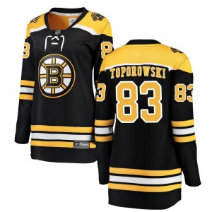 Women's Fanatics Branded Boston Bruins Luke Toporowski Black Home Jersey - Breakaway