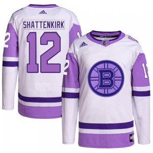 Youth Adidas Boston Bruins Kevin Shattenkirk White/Purple Hockey Fights Cancer Primegreen Jersey - Authentic