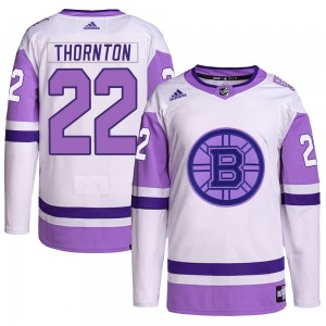 Youth Adidas Boston Bruins Shawn Thornton White/Purple Hockey Fights Cancer Primegreen Jersey - Authentic