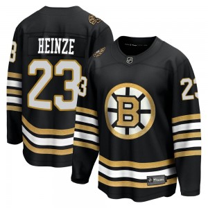 Men's Fanatics Branded Boston Bruins Steve Heinze Black Breakaway 100th Anniversary Jersey - Premier