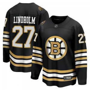 Men's Fanatics Branded Boston Bruins Hampus Lindholm Black Breakaway 100th Anniversary Jersey - Premier