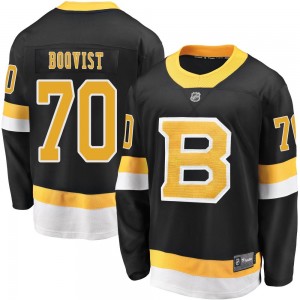 Youth Fanatics Branded Boston Bruins Jesper Boqvist Black Breakaway Alternate Jersey - Premier