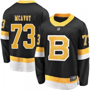 Youth Fanatics Branded Boston Bruins Charlie McAvoy Black Breakaway Alternate Jersey - Premier