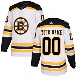 Men's Adidas Boston Bruins Custom White Custom Away Jersey - Authentic