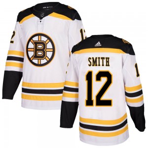 Men's Adidas Boston Bruins Craig Smith White Away Jersey - Authentic