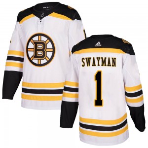Men's Adidas Boston Bruins Jeremy Swayman White Away Jersey - Authentic