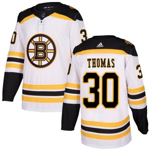 Men's Adidas Boston Bruins Tim Thomas White Away Jersey - Authentic