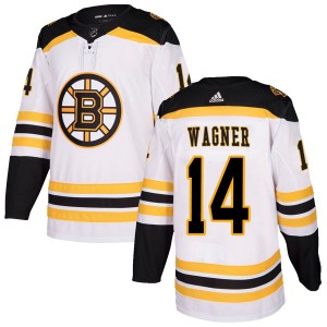 Men's Adidas Boston Bruins Chris Wagner White Away Jersey - Authentic