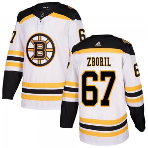 Men's Adidas Boston Bruins Jakub Zboril White ized Away Jersey - Authentic