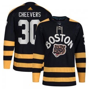Men's Adidas Boston Bruins Gerry Cheevers Black 2023 Winter Classic Jersey - Authentic