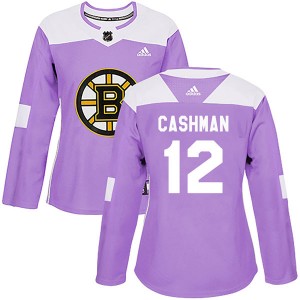 Women's Adidas Boston Bruins Wayne Cashman Purple Fights Cancer Practice Jersey - Authentic