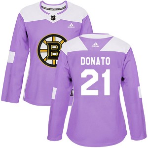 Women's Adidas Boston Bruins Ted Donato Purple Fights Cancer Practice Jersey - Authentic