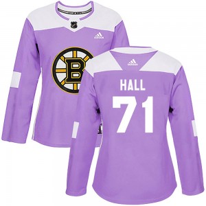 Women's Adidas Boston Bruins Taylor Hall Purple Fights Cancer Practice Jersey - Authentic