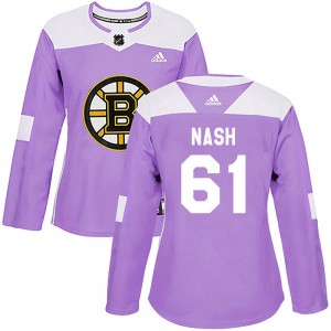 Women's Adidas Boston Bruins Rick Nash Purple Fights Cancer Practice Jersey - Authentic