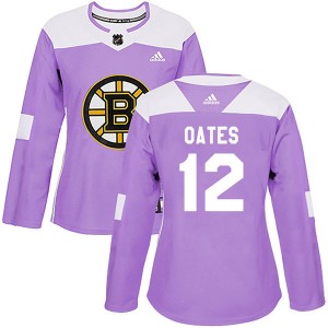 Women's Adidas Boston Bruins Adam Oates Purple Fights Cancer Practice Jersey - Authentic