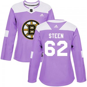 Women's Adidas Boston Bruins Oskar Steen Purple Fights Cancer Practice Jersey - Authentic