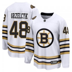 Men's Fanatics Branded Boston Bruins Matt Grzelcyk White Breakaway 100th Anniversary Jersey - Premier