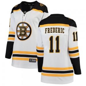Women's Fanatics Branded Boston Bruins Trent Frederic White Away Jersey - Breakaway