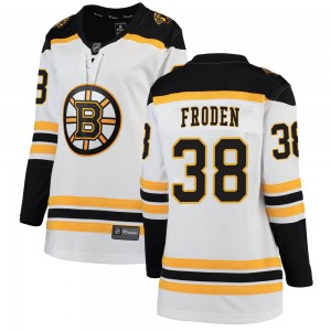 Women's Fanatics Branded Boston Bruins Jesper Froden White Away Jersey - Breakaway